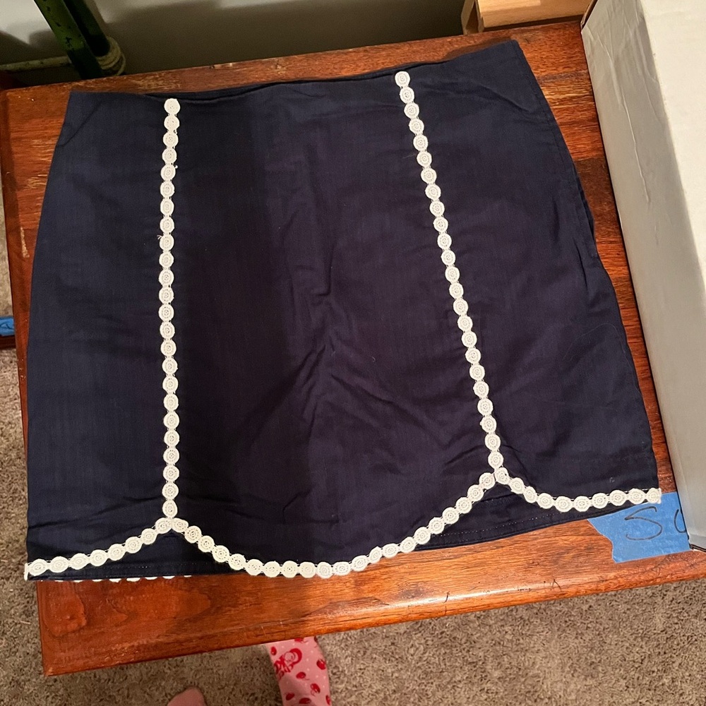 Lilly Pulitzer Navy Mini Skirt with White Detailing